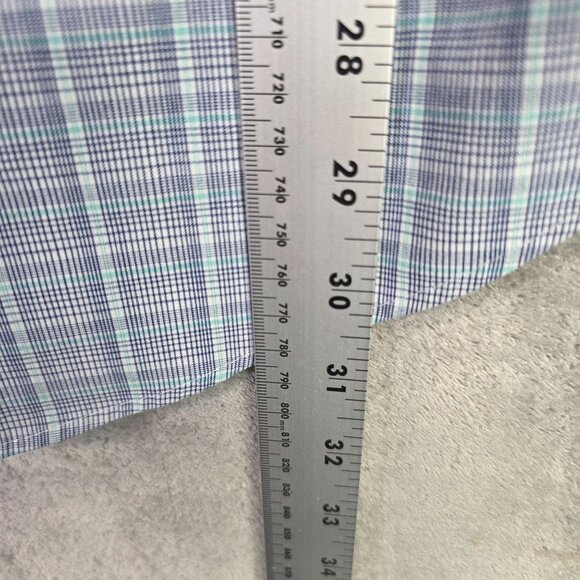 Mens Calvin Klein Slim Fit 4-Way Stretch Plaid Shirt Button Up Size 17-17.5 - Picture 8 of 9